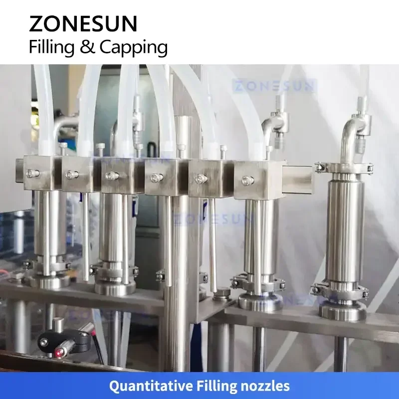 ZONESUN Monoblocco Automatico Profumo Corpo Nebbia Spray Bottiglia di Riempimento Tappatrice ZS-AFC46 Pompa a Pistone Servo 30-40 BPM