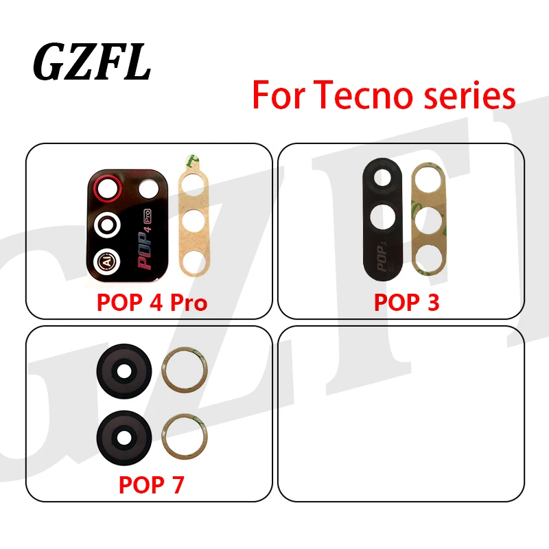 Rear Back Camera Glass Lens For Tecno POP 3 POP 4PRO POP 7 Replacement With Adhesive Sticker