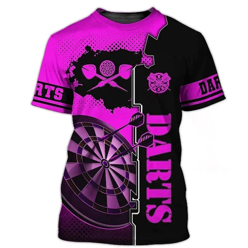 

Darts Game Men's Fashion T-shirts Short Sleeve 3d Printed Street Style T Shirt Summer Dart Turntable Graphic Hip Hop Casual Tops