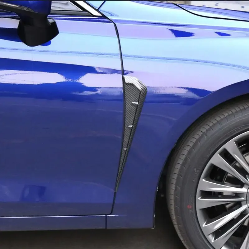 2Pcs Car leaf panel simulation air outlet side sticker body decoration sticker carbon fiber universal side wing blade leaf panel