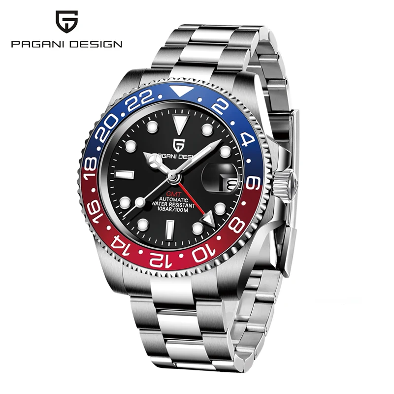 New 1662 PAGANI DESIGN GMT Automatic Watch 40mm Men's Wristwatch Top Brand 100M Waterproof Mechanical Wristwatches for Men Cloc image 3
