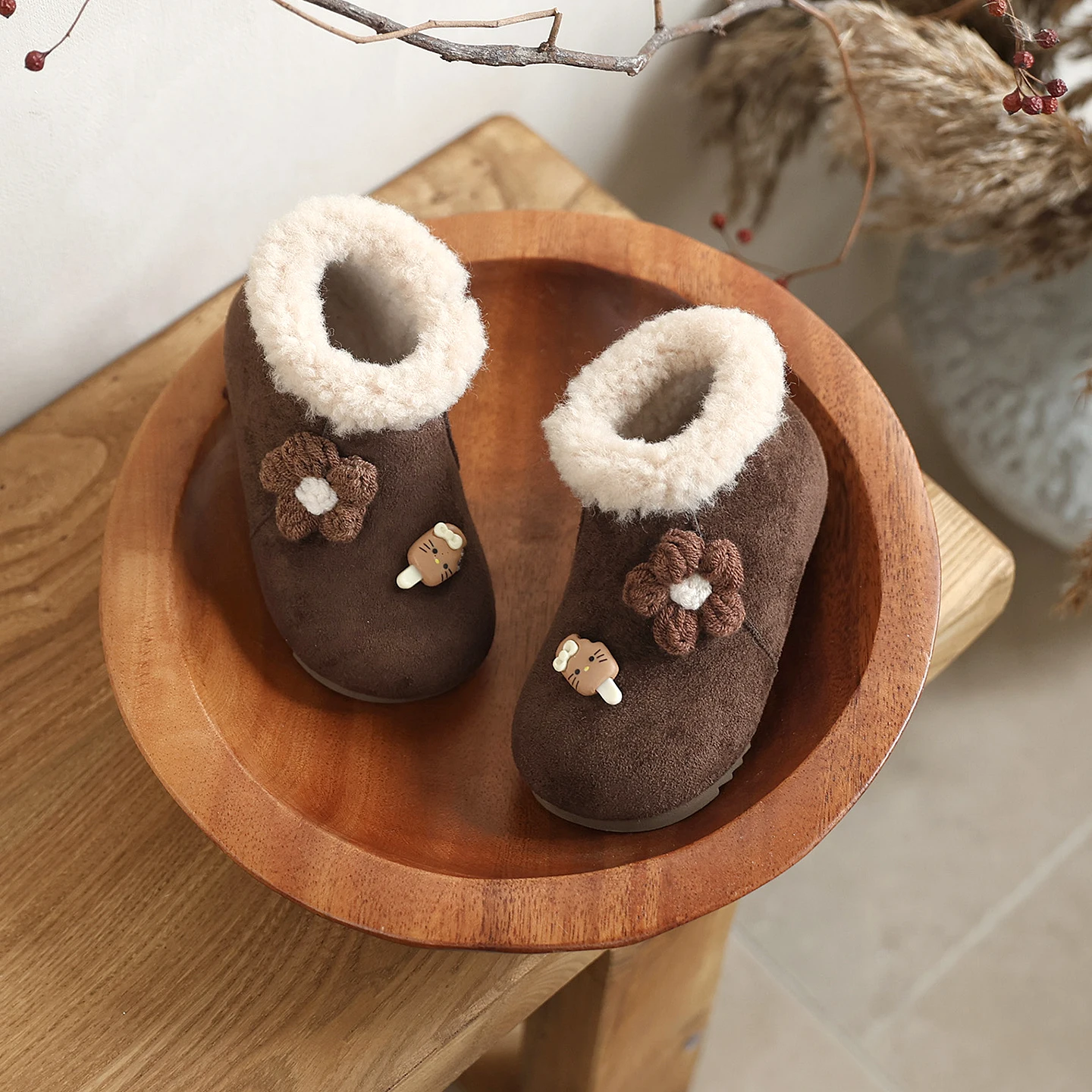 الشتاء الطفل أحذية الثلوج 2025 جديد صوف مبطن أحذية قطنية دافئة للبنين والبنات المضادة للانزلاق لينة وحيد طفل الأحذية ل 1-3Y #4