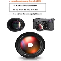 In Stock Kamlan 50mm f1.1 APS-C Large Aperture Manual Focus Lens for Canon EOS-M M1 M2 M3 M5 M6 M10 M50 M100  Mirrorless Cameras