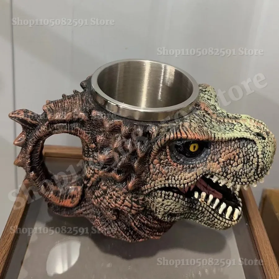 

Creative Dinosaur Shaped coffee mug Water Cup Dinosaur Stainless steel Mug Office Water Cup Breakfast Cup Gift Home Decoration