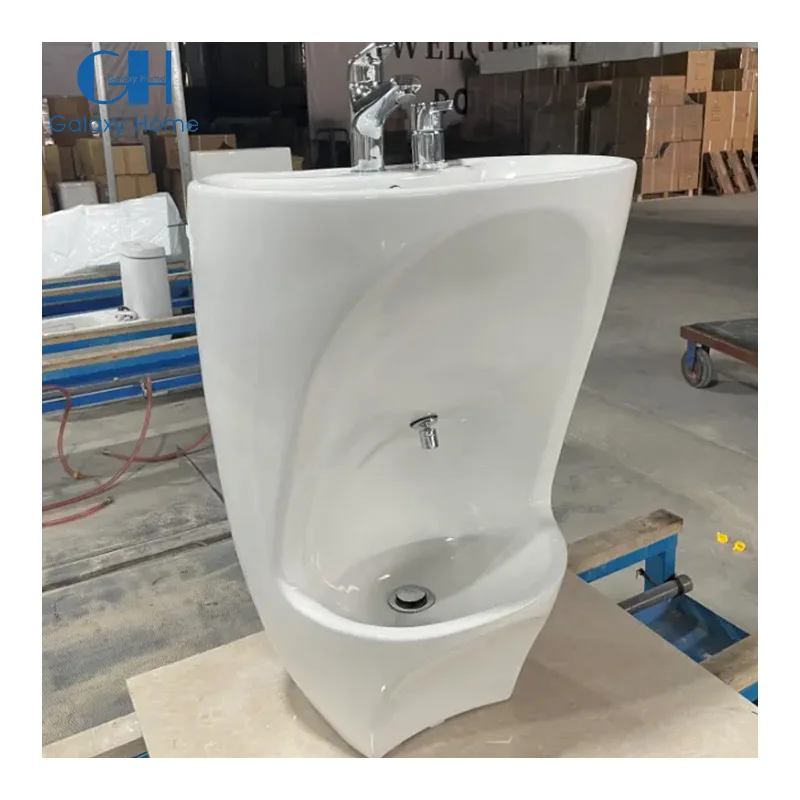 

【Best-selling】All-in-One Ablution Sink Single-Hole Faucet Mount Purpose-Built For Muslim Wudu Rituals Bathroom Featuring Drainer