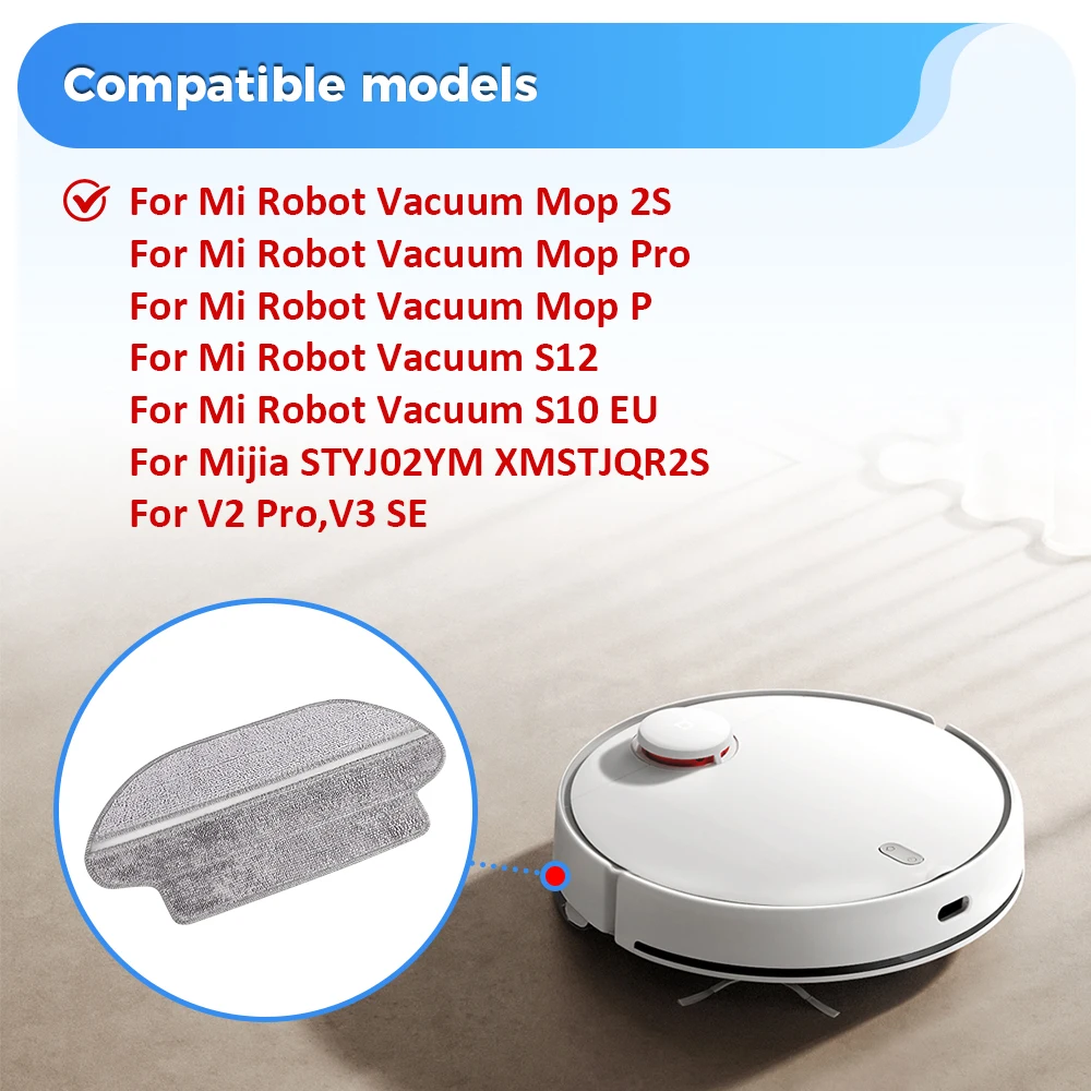 Pano de esfregão de separação seca e molhada para Xiaomi Mijia Mop 2S/Pro/P/3C/S10EUS/LDS STYTJ02YM/ VIOMI V2Pro/V3/SE/S12 Peça de aspirador de pó