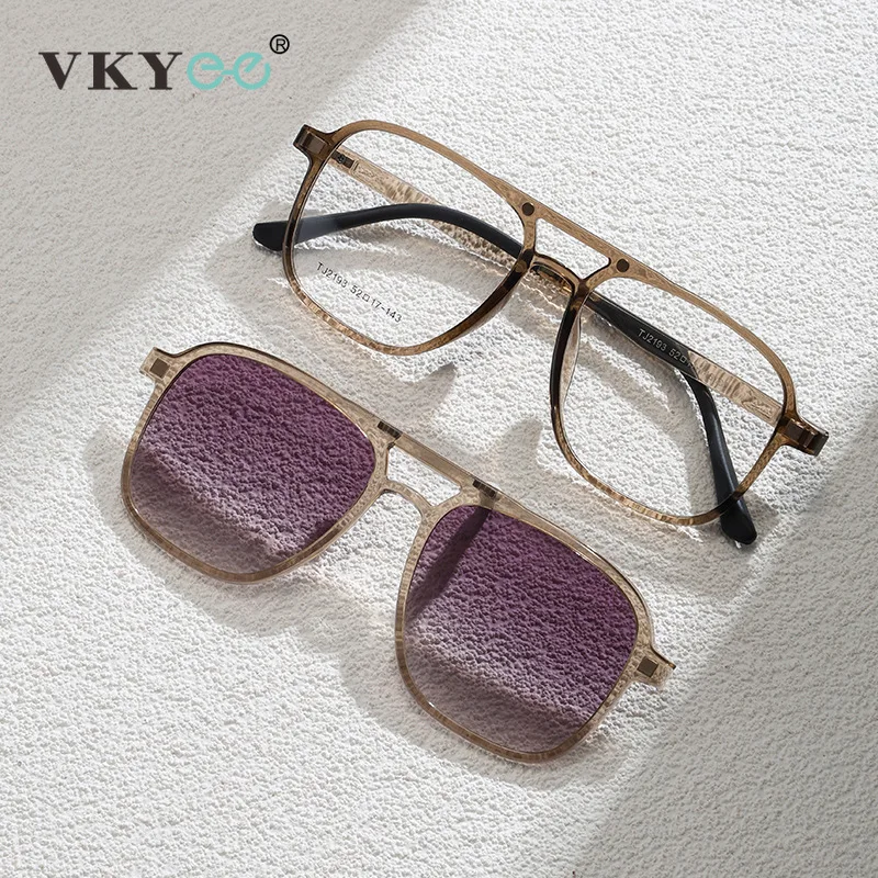 

VKYEE Magnetic Clip-On Eyewear TR90 Polarized Sunglasses UV Protection Customizable Prescription Reading Glasses TJ2193