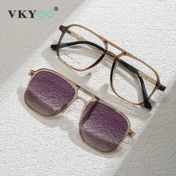 VKYEE Magnetic Clip-On Eyewear TR90 Polarized Sunglasses UV Protection Customizable Prescription Reading Glasses TJ2193