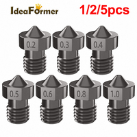 5/2/1PCS 3D Printer Parts Hardened Steel Die Steel Nozzle 1.75mm 0.2/0.3/0.4/0.5mm For Ender3 E3D Hotend Titan Extruder Prusa i3
