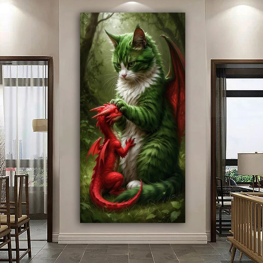 

Новая коллекция: Наборы для алмазной мозаики DIY с изображением разноцветных драконов и кошек, большой размер, полная выкладка, вышивка, животные