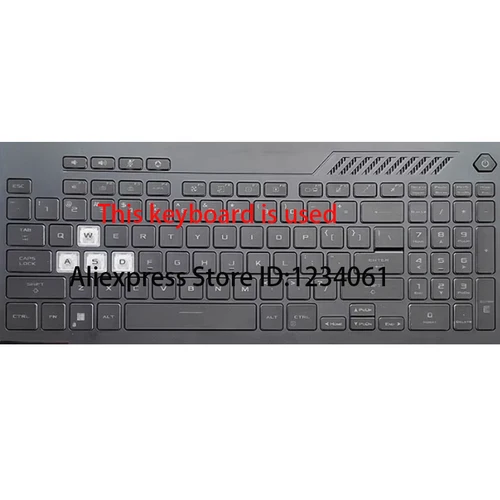 Imagen 2 del producto Tecla de repuesto de borde transparente para ASUS TUF 3 Gaming F15 FX507 FX517 FX707 FA507 ZC/ZV/ZM, teclas y Clips para teclado de ordenador portátil