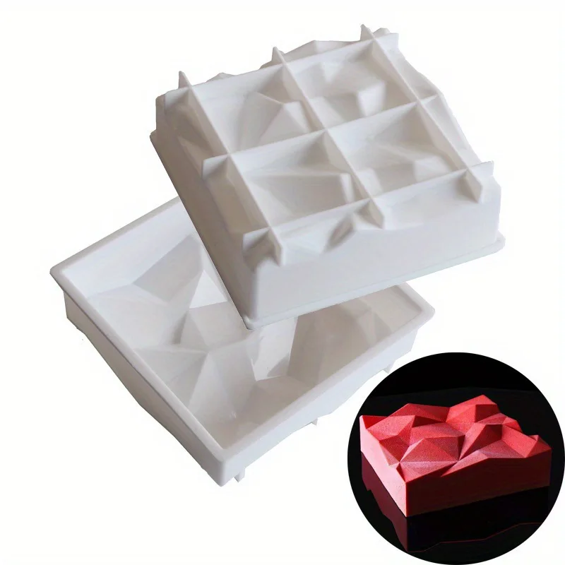 Diamond Square Mountain Silicone Cake Mold for Chocolate Cream Mousse Pudding Pastry Dessert Bread Bakeware Pan Decorating Tools