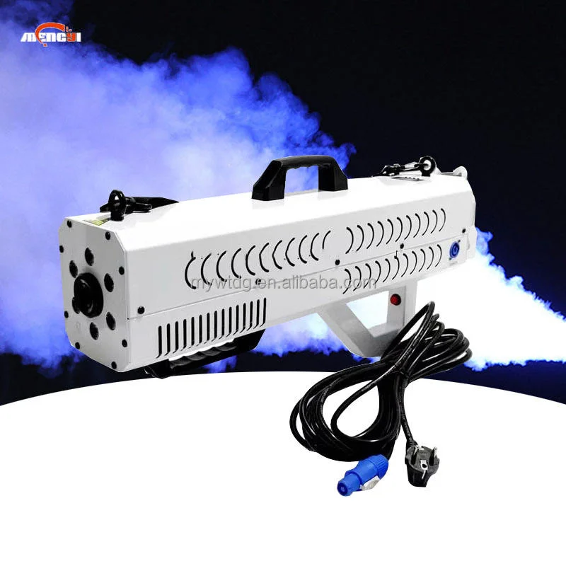 Portable 1500W White Dry Ice Fogger High Power Handheld Smoke Machine Gun for Chinese New Year Party Wedding Stage Fast Dry Ice