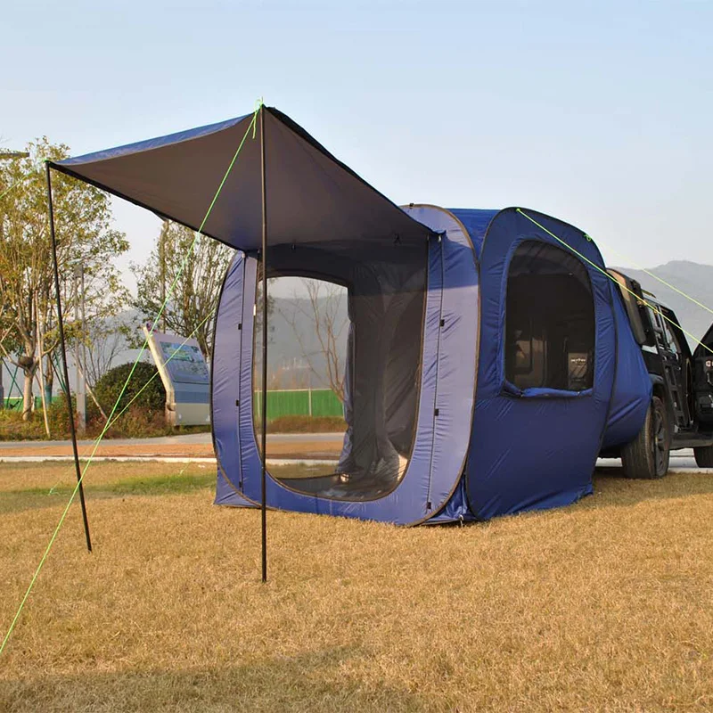 Automatic Rear Car Tent, Pop-Up Tailgate Tent, Multifunctional Pickup Truck Tent, No-Setup Fishing Shelter