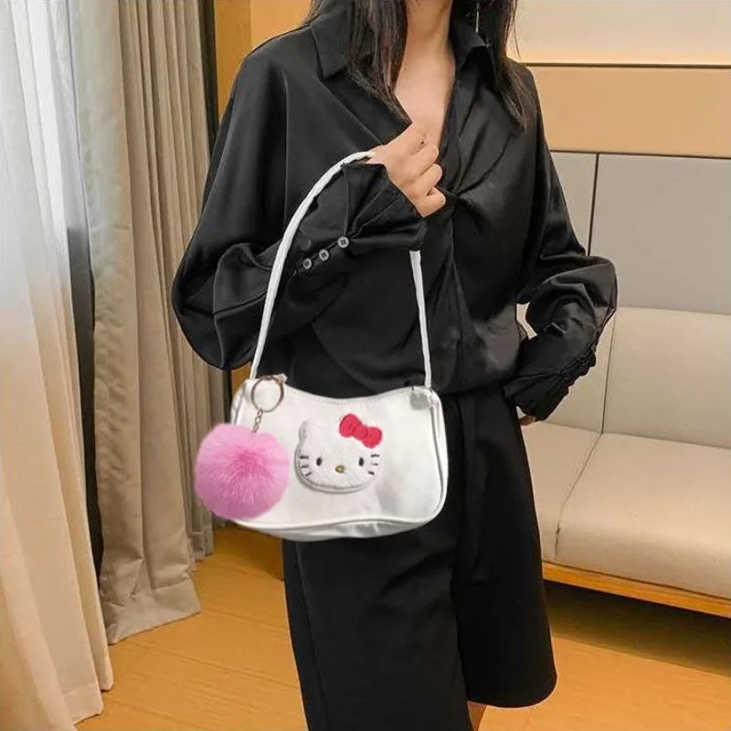 

Hello Kitty Anime Kawaii Sanrio Shoulder Bag Cute Cartoon Embroidered Casual Storage Bag Lovely Doll Gifts Toys for Kids