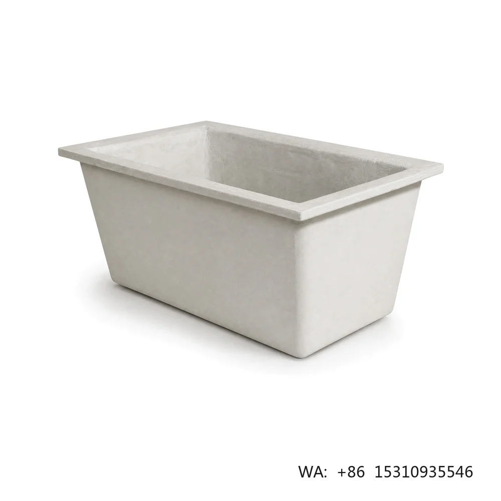 Rectangular Outdoor Planter Box Fiberglass Flower Pot Garden Plant Container Patio Decor