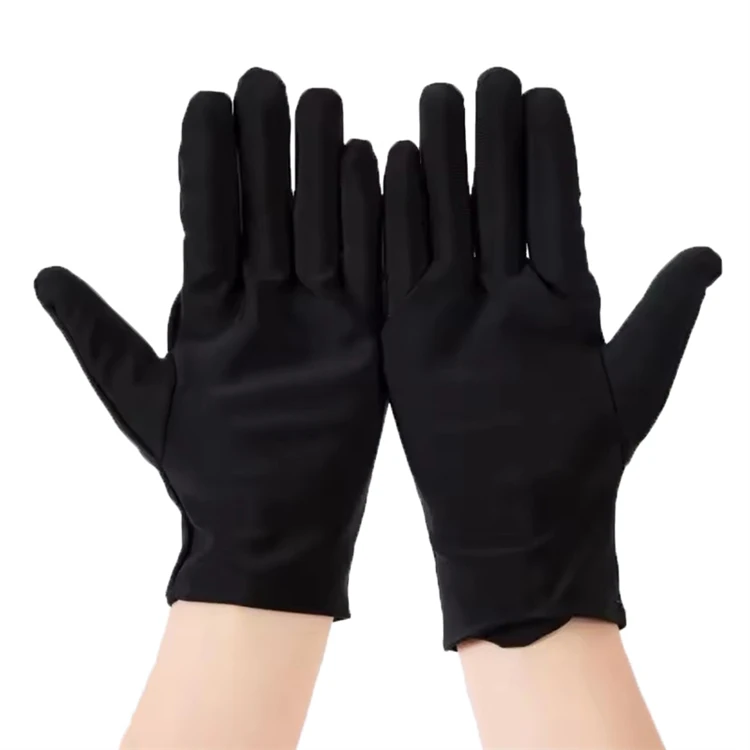 1 Paar Herren Schwarze Stretch-Seiden-Innenhandschuhe Dünne Etikette-Innenhandschuhe für Fahrrad, Motorrad, Skifahren, Wandern und Alltag – Detail 4