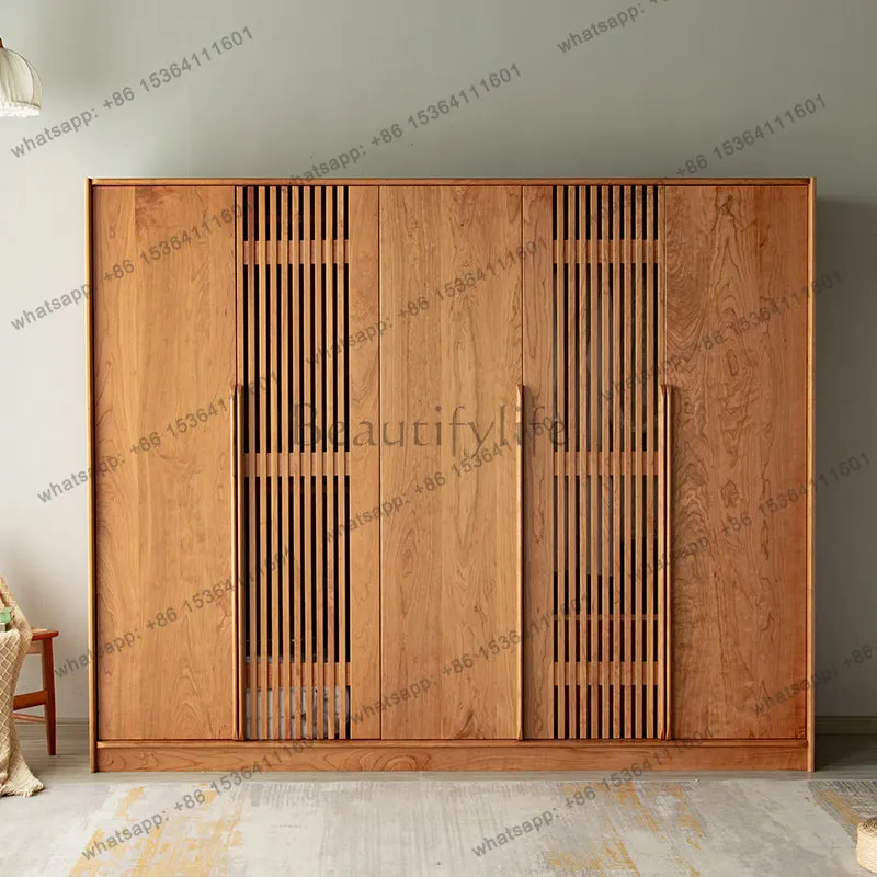 PG Brown Square Vintage Wardrobe Rustic Simple Tall Wooden Room Storage Wardrobe Bedroom Clothes Armario Furniture For Home