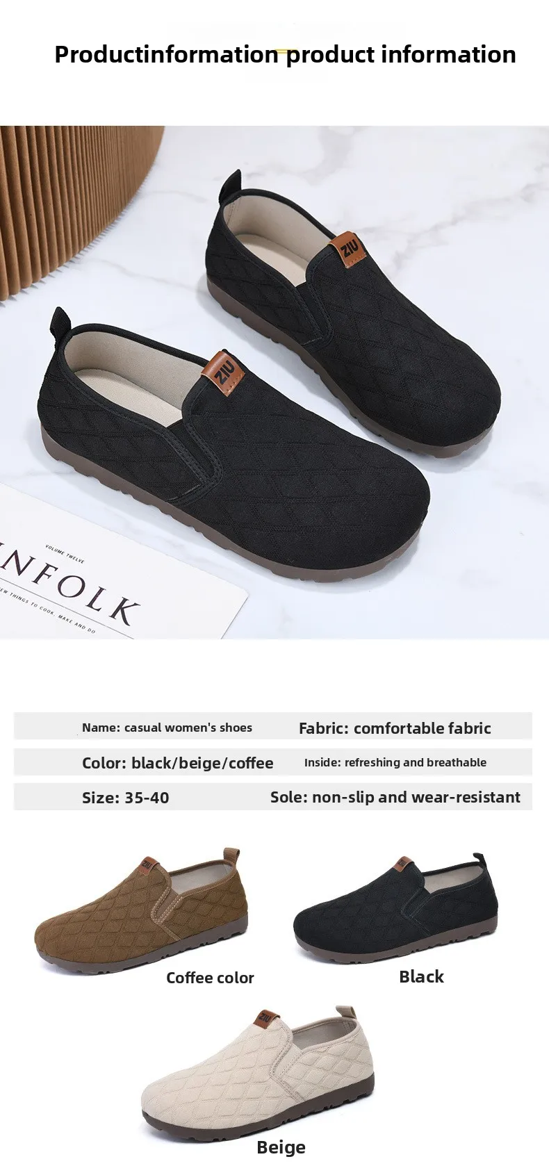 Damen-Slipper, lässige Schuhe, Obermaterial aus gestepptem Stoff mit Diamantmuster, weiche Gummisohle, rutschfest, leicht, bequem, ideal zum täglichen Tragen und für Spaziergänge. – Detail 4
