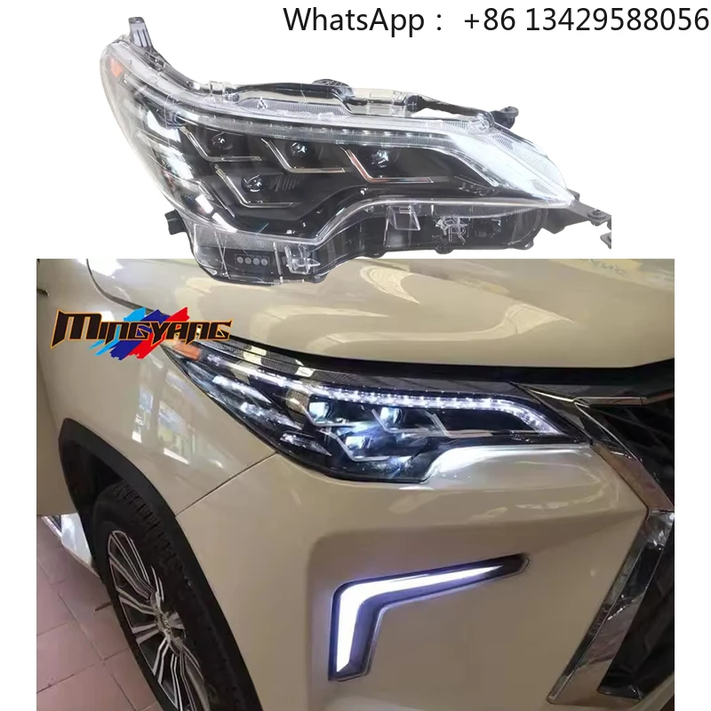 

Lâmpada de cabeça led com 4 lentes, alta qualidade, cheia, 2016-2019, luz de cabeça