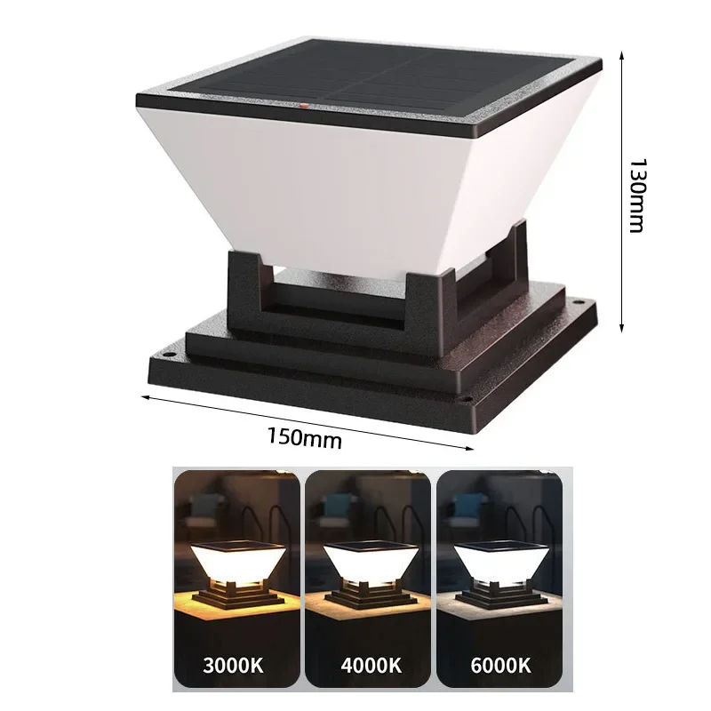 غطاء عمود الطاقة الشمسية ضوء آخر بالطاقة الشمسية IP65 مقاوم للماء فيلا فناء LED في الهواء الطلق حديقة سياج آخر أضواء حديقة الديكور