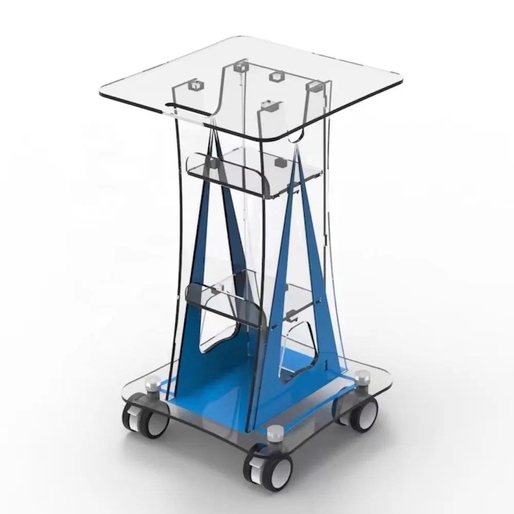 

Beauty Machine Folding Trolley Salon Furniture Acrylic Trolley Folding Cart For Portable Beauty Machine