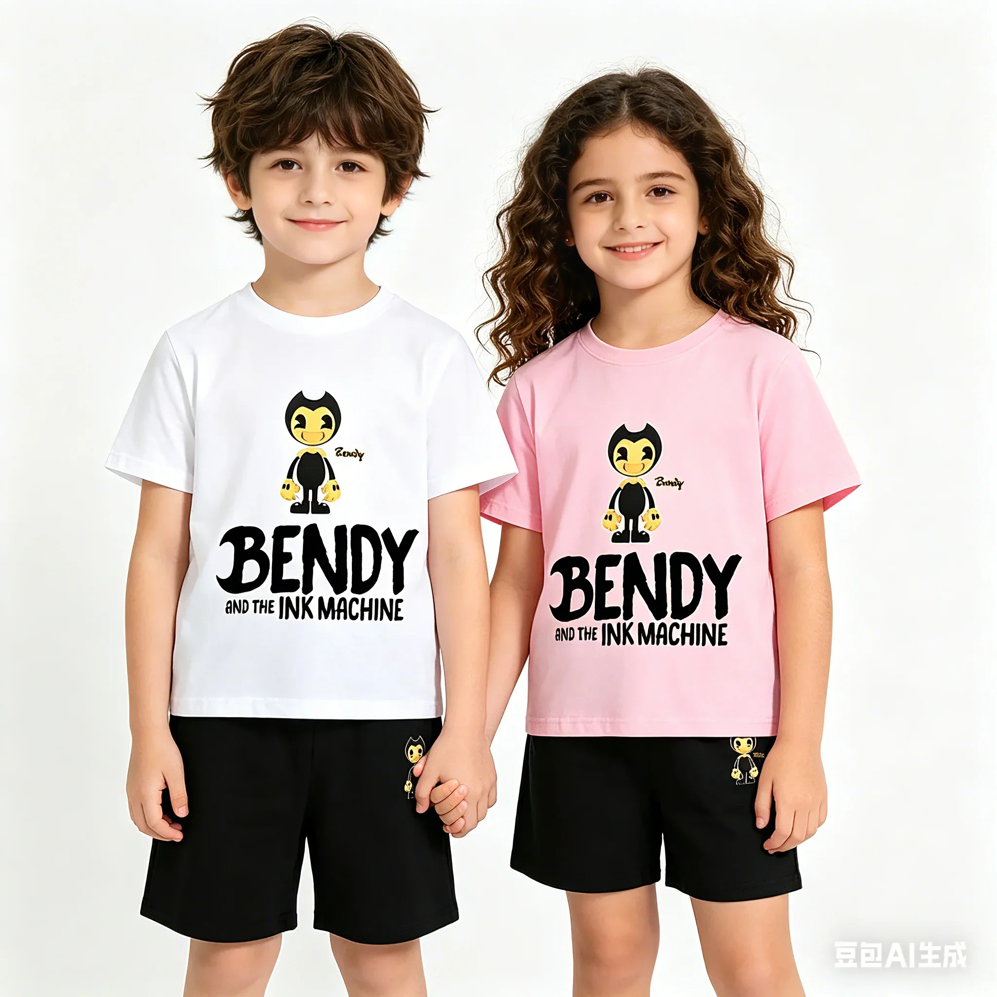 

2026 Kids 2Pcs Foldable T-shirt And Shorts Set 3-14Y Baby Boys Girls Summer Sunny Cute Casual Outfits Popular Breathable Childre