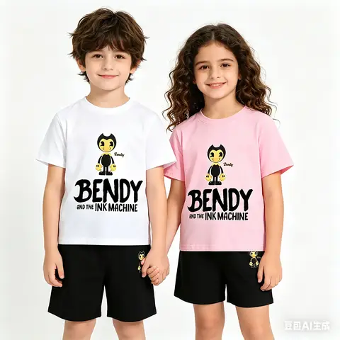 2026 Kids 2Pcs Foldable T-shirt And Shorts Set 3-14Y Baby Boys Girls Summer Sunny Cute Casual Outfits Popular Breathable Childre