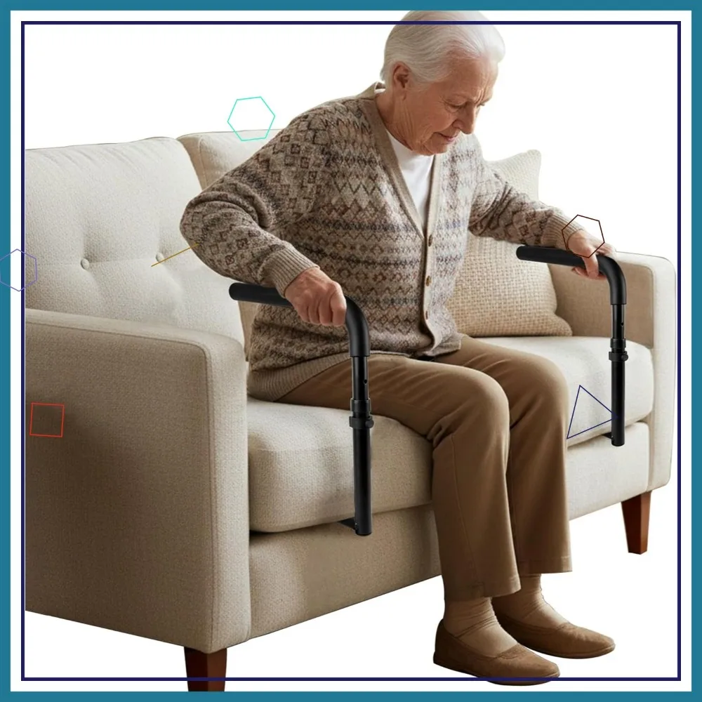 حامل مساعدة قابل للتعديل للأريكة والكرسي، مساعد على التنقل لكبار السن بسعة 300 رطل، قضيب إمساك آمن لدعم الجلوس والوقوف