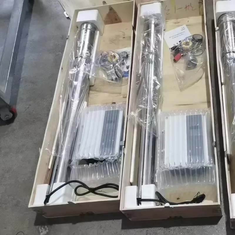custom 220V Hybrid Solar Water Pump High Pressure 125m Head 4 Inch Deep Well Submersible Borehole Pump for Solar Power System