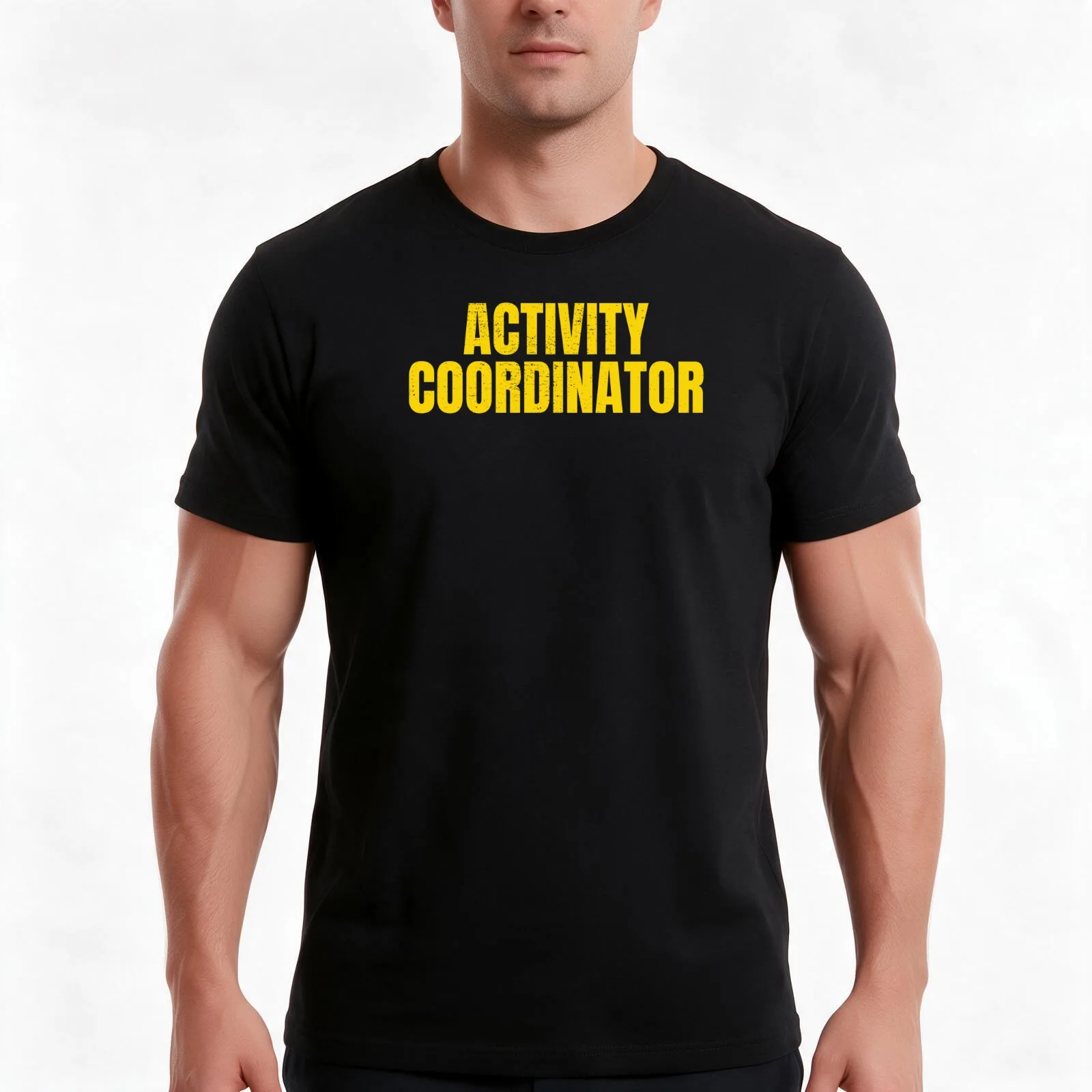 Activity Coordinator T-Shirt, Summer Casual Cotton Tee, Oversized Streetwear Tops, Vintage Graphic Print, Loose Fit Short Sleeve