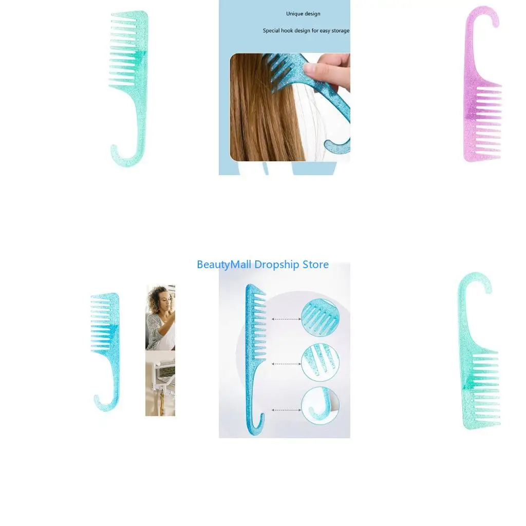 40JD Easy Hair Detangling Solution Wide Tooth Professional Detangler Styling Combs Anti breakage for All Hair Types
