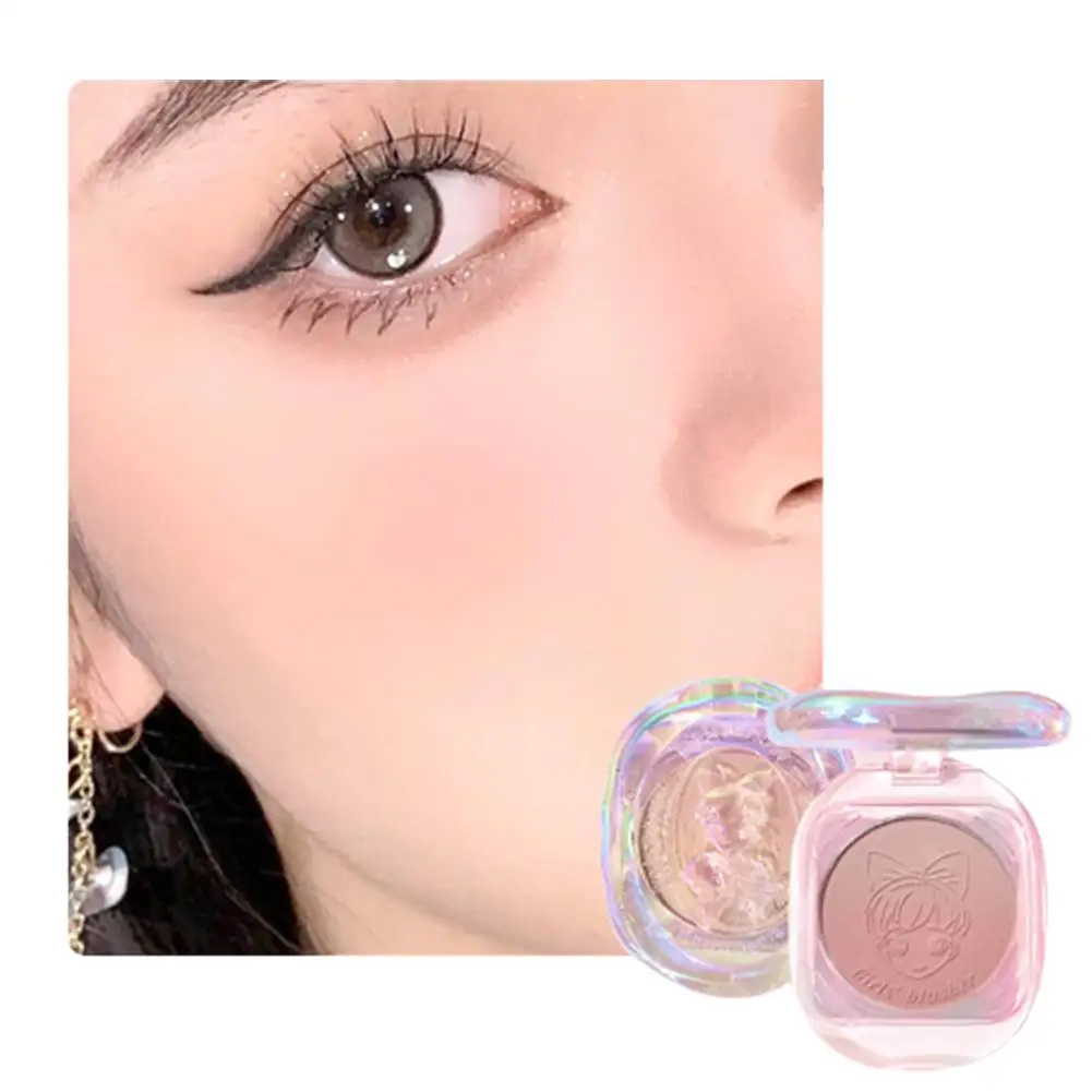 Paleta de colorete de polvo Gradual para niña, crema de maquillaje de concha de cristal, tinte de melocotón rosa, rubor, cosméticos, contorno de mejillas B Q4G3