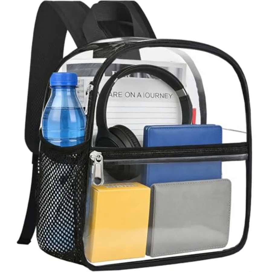 

Clear Backpack for Stadium Events 12x12x6, Clear Bag Stadium Approved Mini Small Sports Fan Backpacks with Front Pocket for Spo