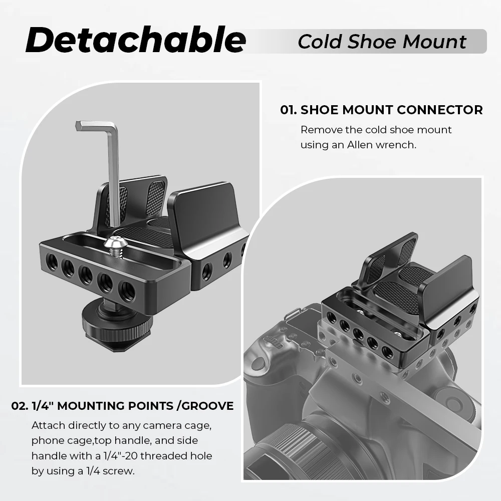CAMVATE マウントブラケット SSD ホルダー コールドシューケーブルクランプ付き 32-64mm サムスン T5 T7 SSD サンディスク用