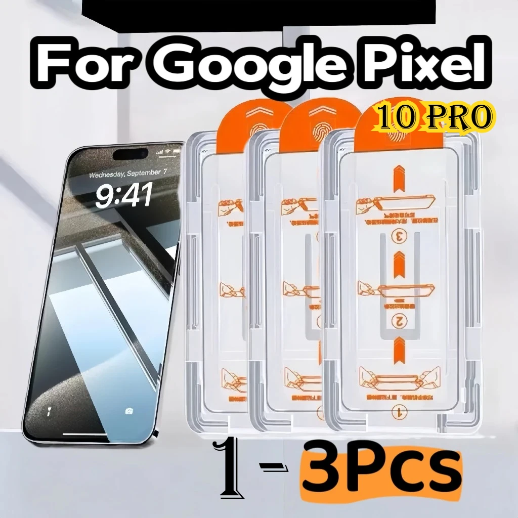 3/1 ชิ้น 9H HD กระจกนิรภัยสำหรับ Google Pixel 10 9 Pro XL 8 7 6 A 5G ป้องกันหน้าจอแก้วฟิล์มไร้ฝุ่นติดตั้งอย่างรวดเร็ว