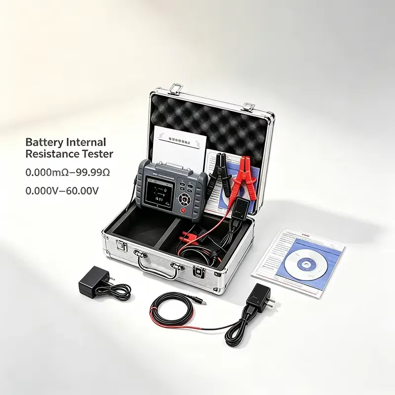 Battery Internal Resistance Tester AC 4 Terminal Method 0.000mΩ-3.1Ω DC Battery Voltage Temperature Tester With Bluetooth