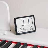 Magnetic LCD Digital Alarm Clock Large Screen Date Temperature Humidity Display Multi-functional Desk Refrigerator Wall Mounted