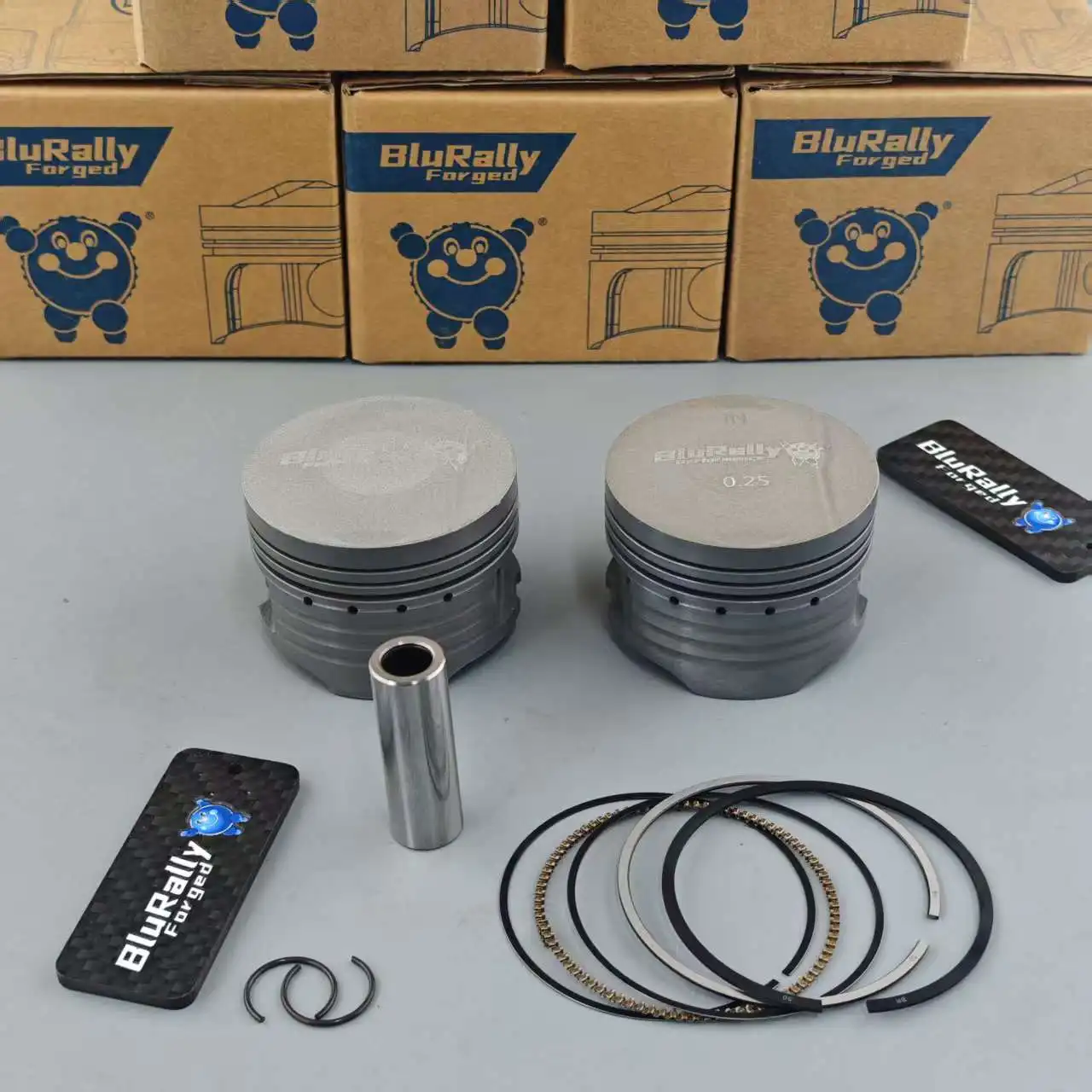 Piston de moto BluRally HERO110/SPLENDOR ISMART110 moulé, diamètre 53.25-53.50mm, axe 13*38.5mm, phosphatage complet, finition MAO supérieure
