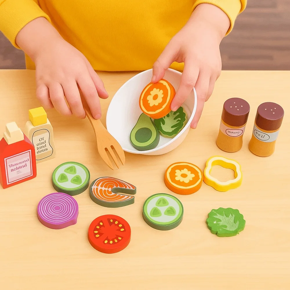 木製ごっこ遊びキッチンおもちゃ プレイハウス シミュレーションフード シミュレーションフルーツ野菜セット 精巧なモンテッソーリ