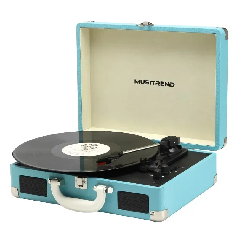 

MUSITREND vintage direct drive gramophone suitcase turntable vinyl record player