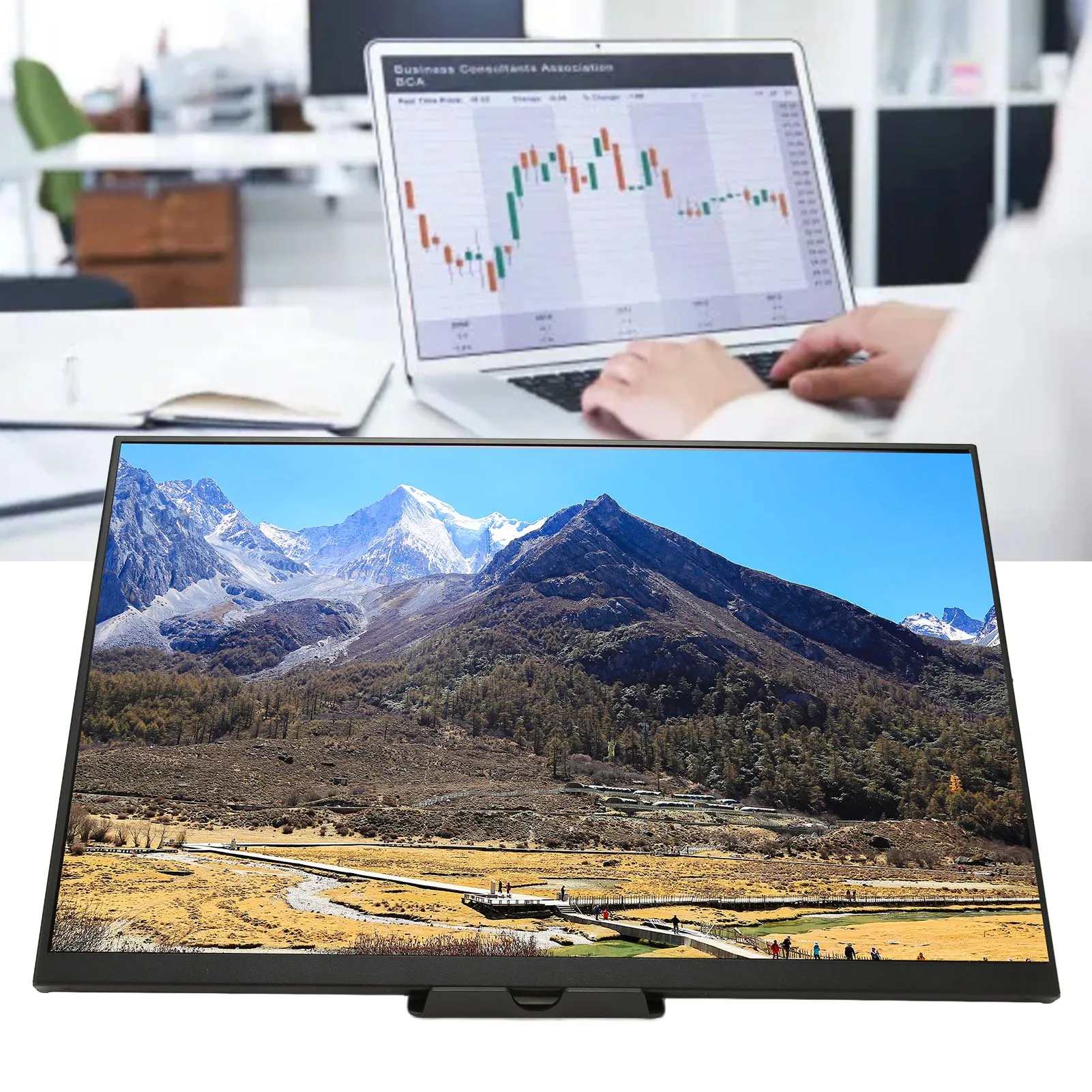 

18-дюймовый монитор 2,5K 144 Гц Тип C HD Мультимедийный интерфейс 3,5 мм Двойной динамик Настенное крепление Портативный экран Портативный дисплей