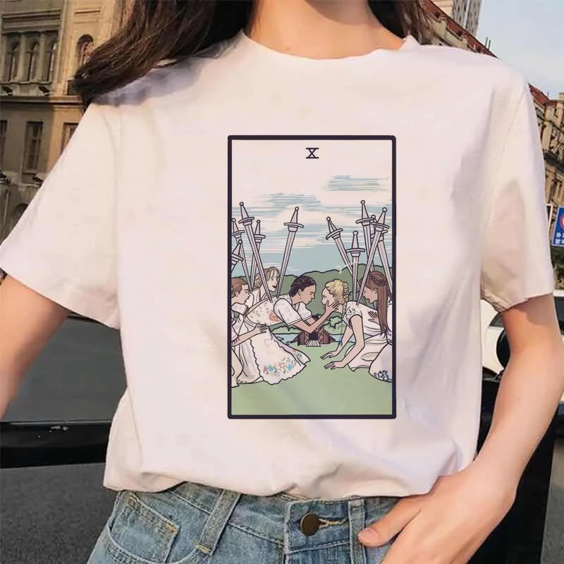 2022 Fashion Casual T-shirt Tarot Retro New Style Women's Summer T-shirt Top Ladies Printed Women's Short Sleeve Graphic T-shirt