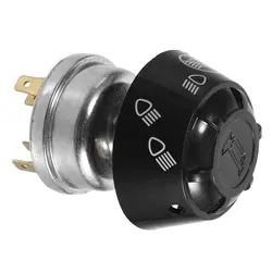 Universal Tractor Excavator Truck Horn and Lighting Switch - Round 3-Position Rotary Switch for Interior Light Control