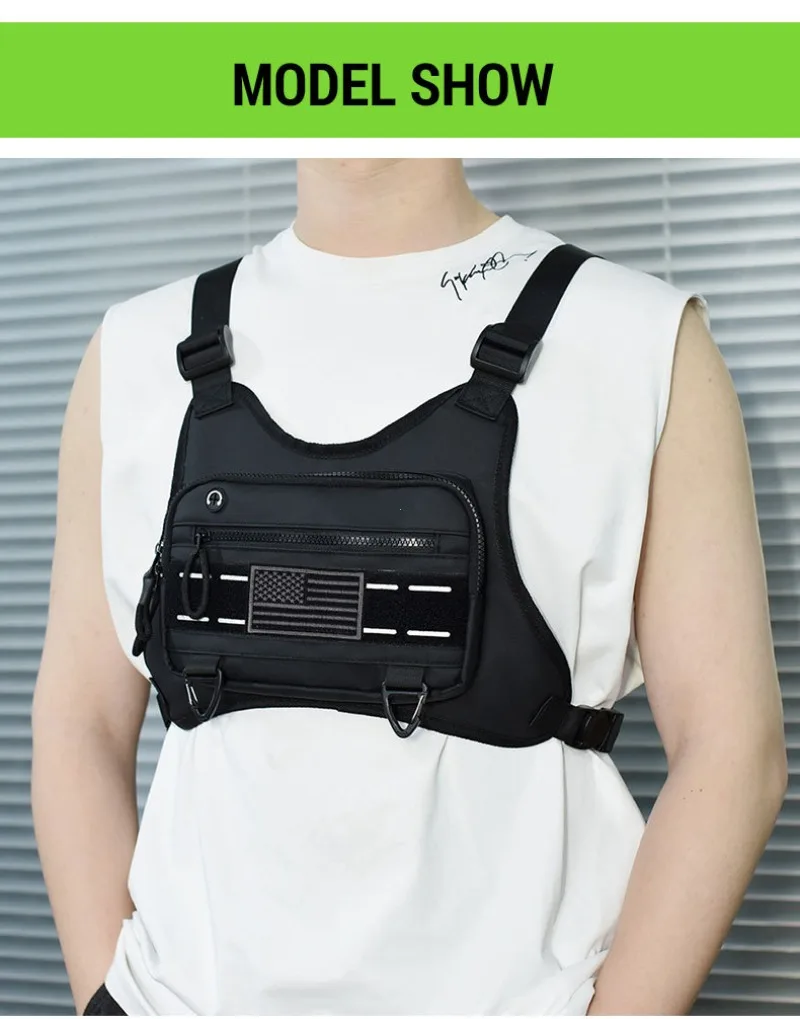 Multi Functional Tactical Chest Bag Fashionable Hip-Hop Street Chest Bag Waterproof Breathable Oxford Couple Bag Sports Backpack
