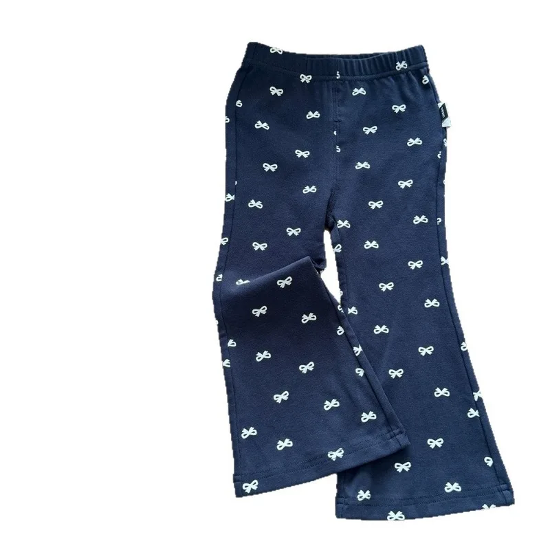 Cute Girls Flared Pants Trendy Summer New Style Girls Baby Outerwear Leggings Korean Version Children's Casual Long Pants Cotton