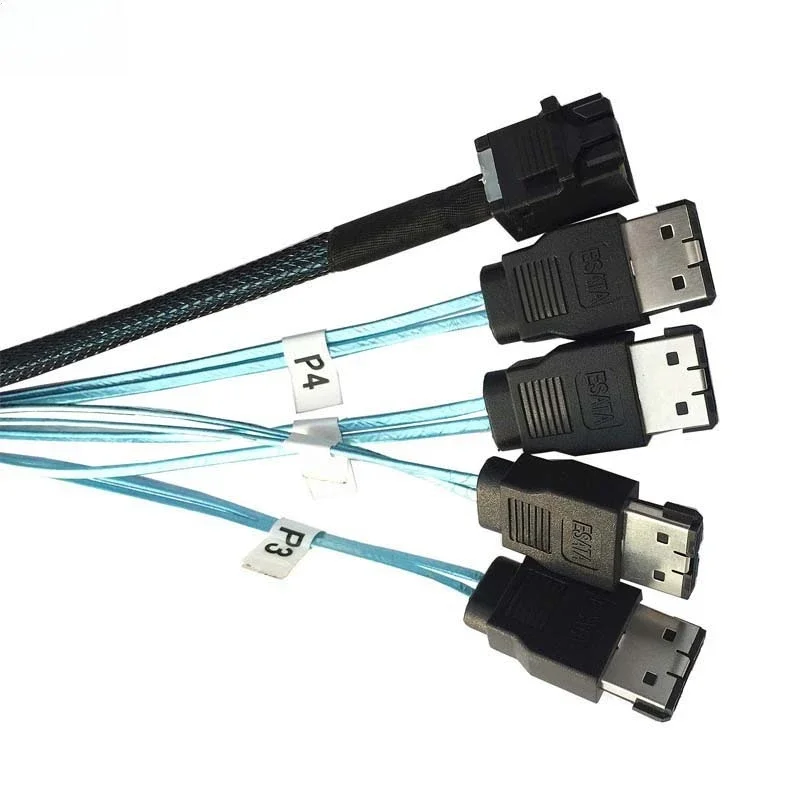 ADT-Link MINI SAS HD SFF-8643 To 4 E-SATA Server Storage Hard Disk High Speed Cable Length Optional 0.5M 1M