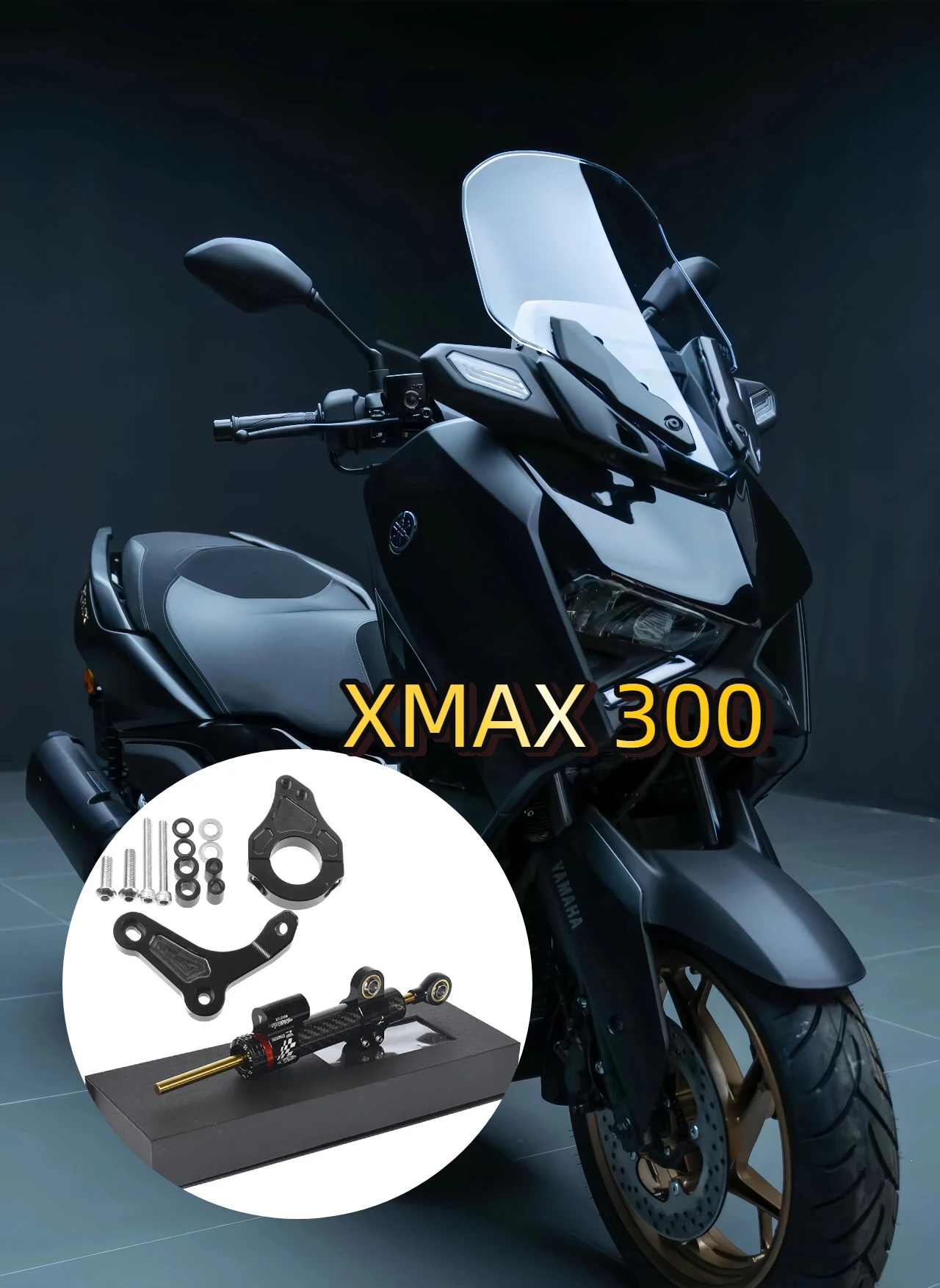 

Voor YAMAHA XMAX 300 250 X-MAX XMAX300 XMAX250 2017-2024 Accessoires Stuurstabilisator Directionele Demper Montagebeugel