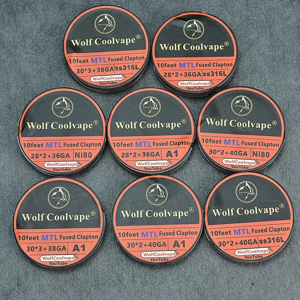 Wolfcoolvape Fused Clapton Wire MTL 10 Feet NI80 A1 SS316L Coil Wire for Kayfun X RTA MTL RDA RBA Vape DIY Rebuildable