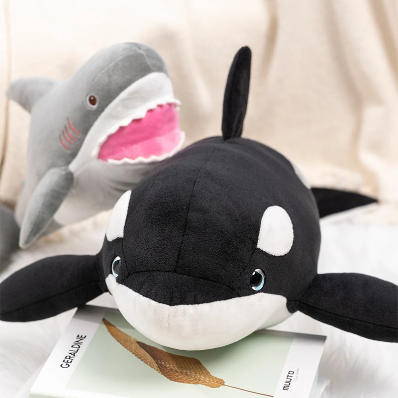 40/50CM Giant Killer Whale Doll Pillow Whale Orcinus Orca Whale&Shark Plush Toy Doll Shark Kids Boys Soft Toys Nice Gift